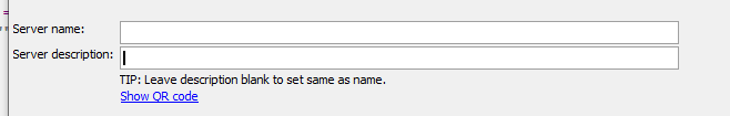 Server name and description settings