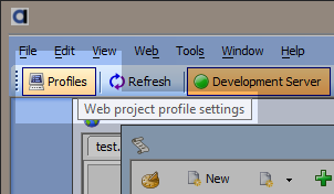 Profiles toolbar button.