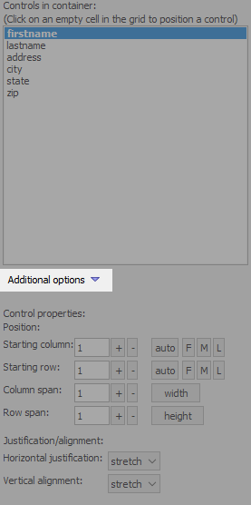 CSS Grid Additional Options button