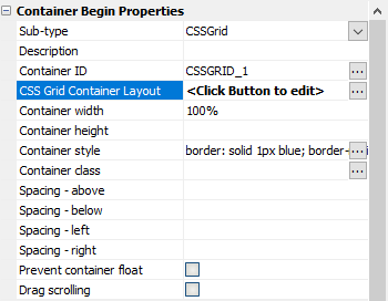 CSS Grid Container Layout property