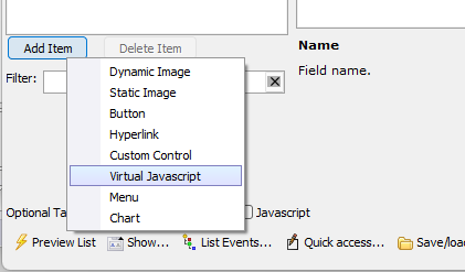 Inserting a Virtual Javascript field