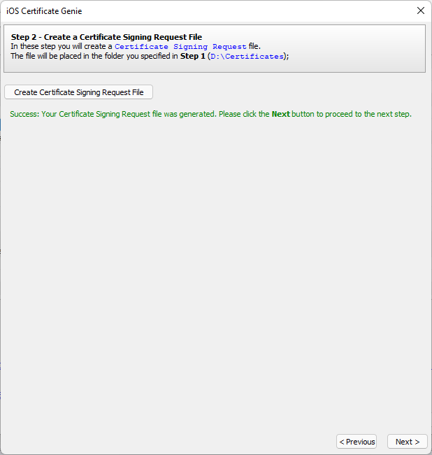 iOS Certificate Genie: Certificate Signing Request
