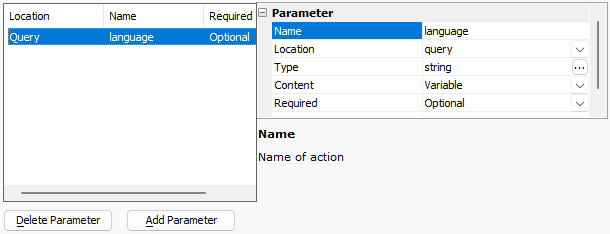 Specifying parameters
