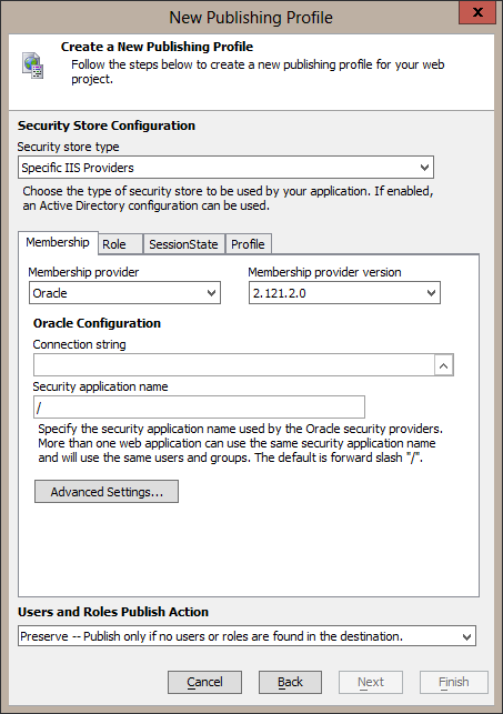Configure Oracle providers.